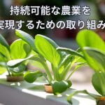 持続可能な農業を実現するための取り組み